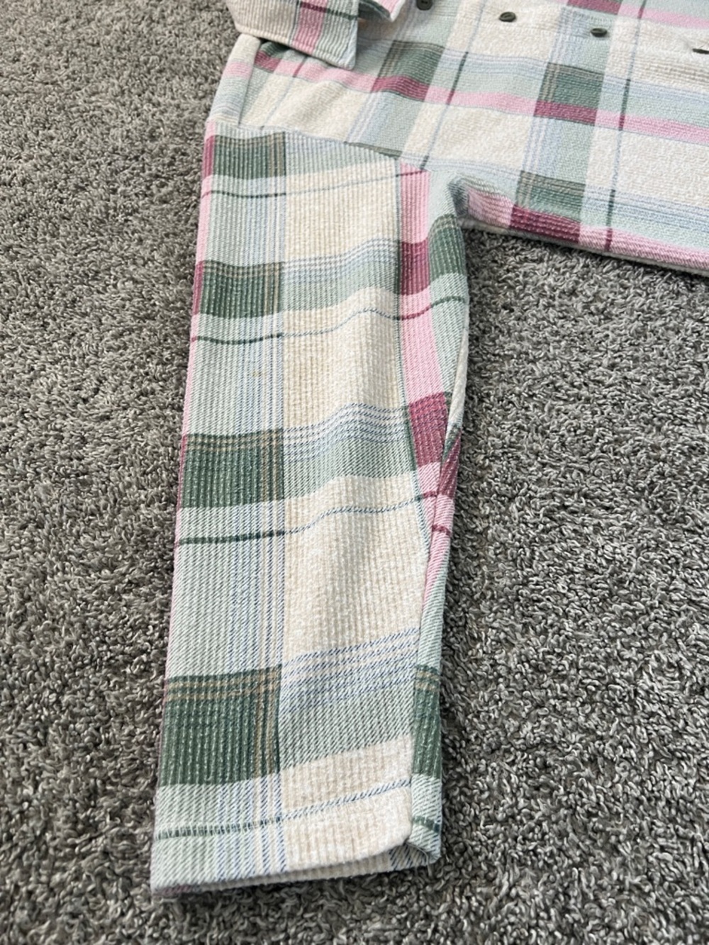 Jordan Taylor Women’s Textured Pink & Sage Green Plaid Button-Down Shirt Size 1X - Picture 3 of 11